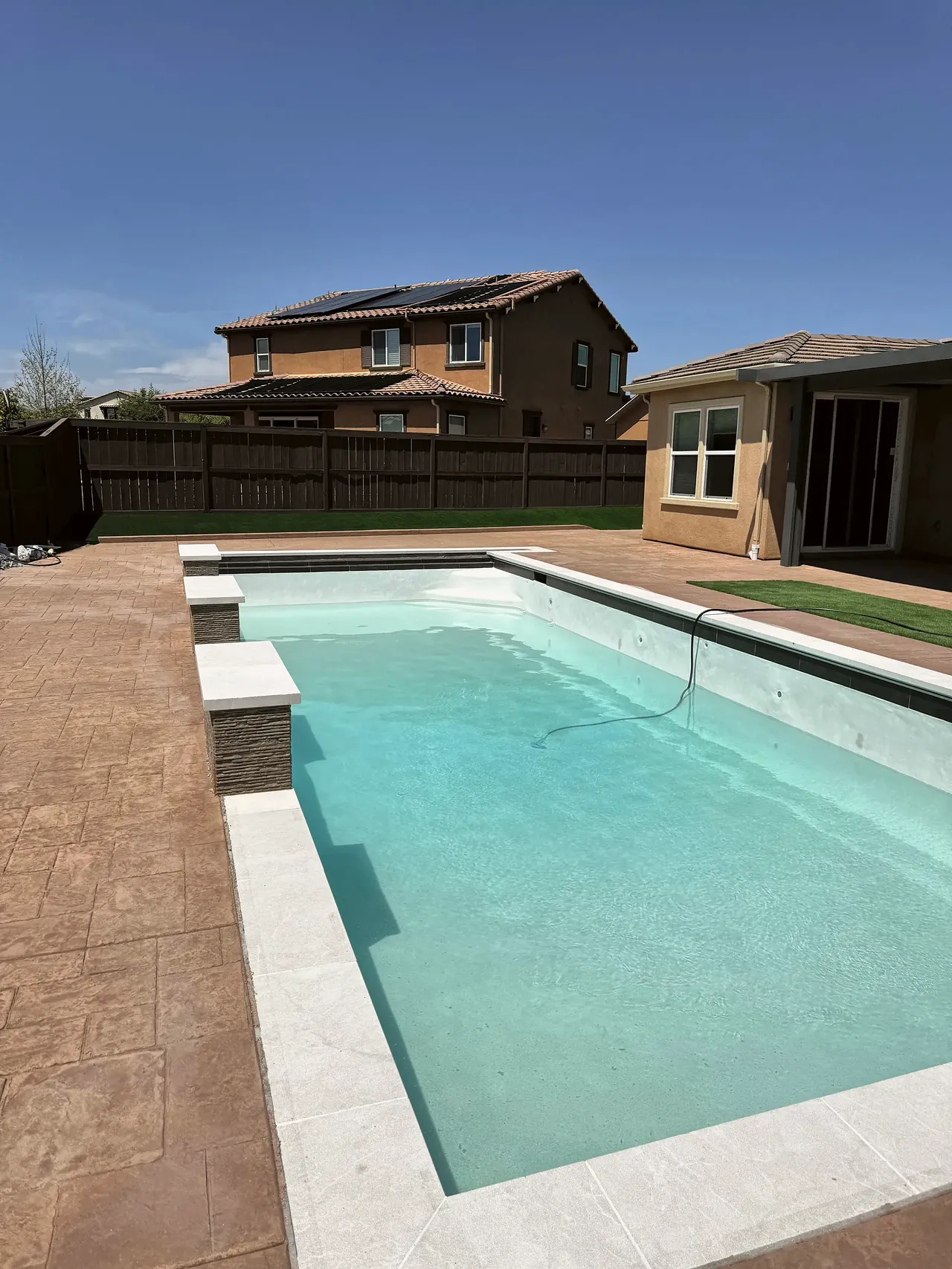 The pool filled for the first time